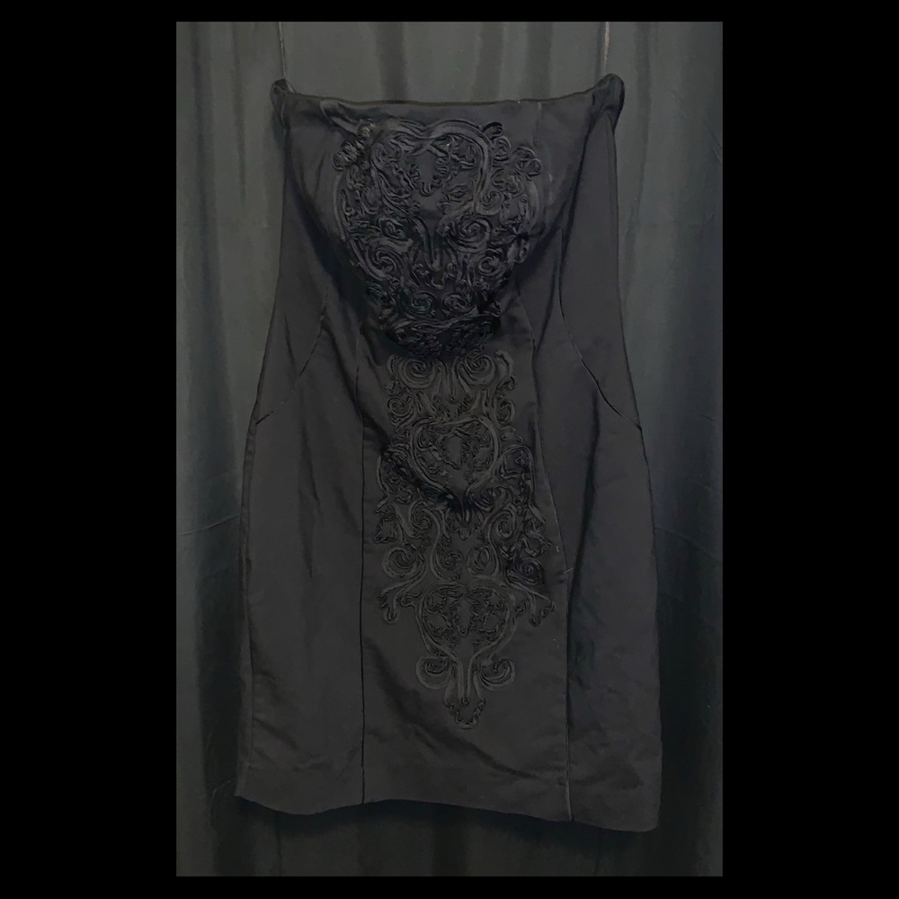 H&M mini strapless black dress